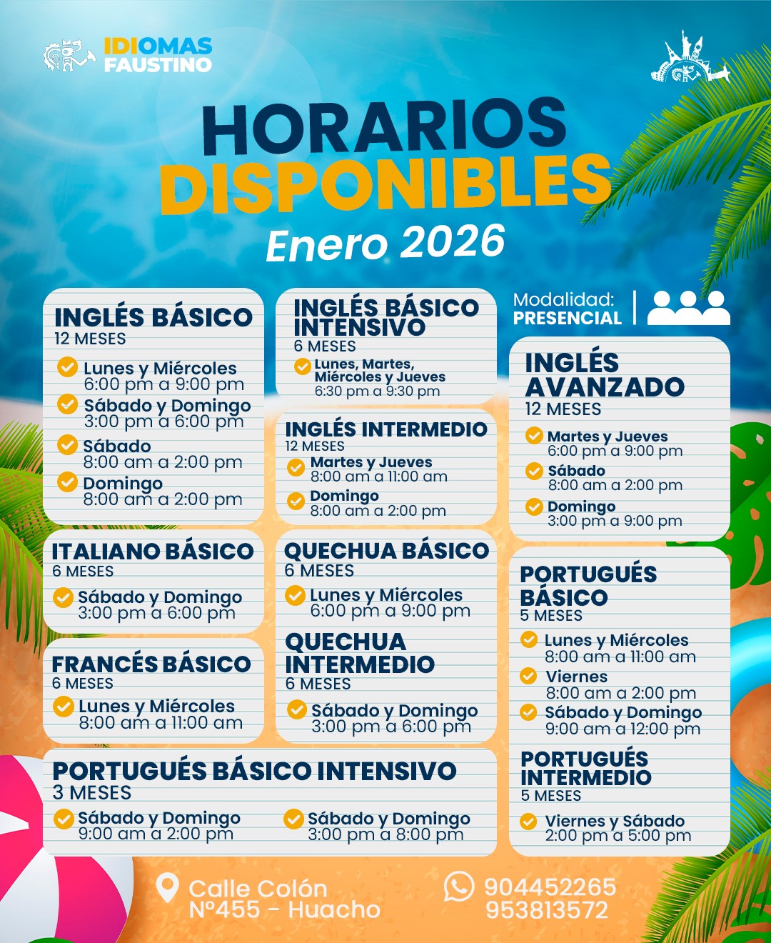 𝗛𝗼𝗿𝗮𝗿𝗶𝗼𝘀 𝗣𝗿𝗲𝘀𝗲𝗻𝗰𝗶𝗮𝗹𝗲𝘀 𝗘𝗻𝗲𝗿𝗼 𝟮𝟬𝟮𝟲