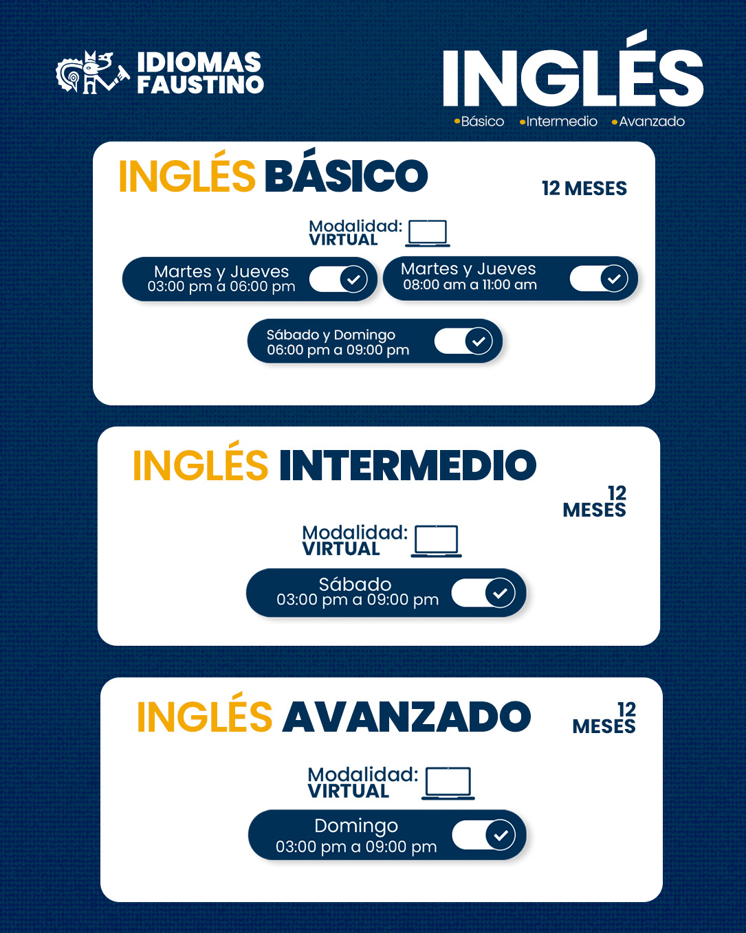 𝗛𝗼𝗿𝗮𝗿𝗶𝗼𝘀 𝗩𝗶𝗿𝘁𝘂𝗮𝗹𝗲𝘀 𝗠𝗮𝗿𝘇𝗼 𝟮𝟬𝟮𝟲