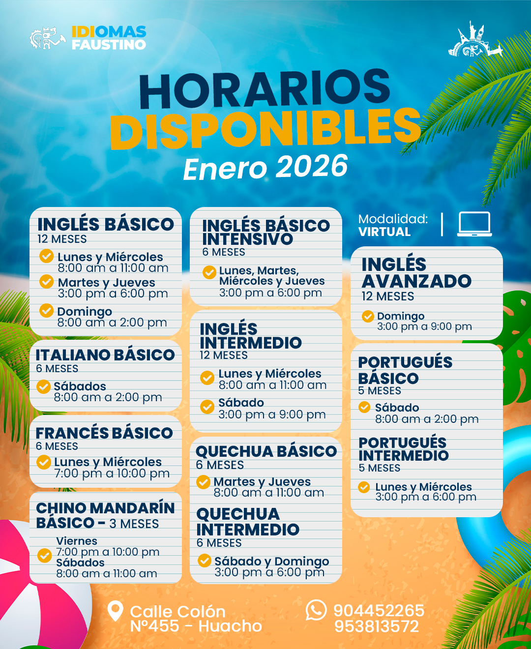 𝗛𝗼𝗿𝗮𝗿𝗶𝗼𝘀 𝗩𝗶𝗿𝘁𝘂𝗮𝗹𝗲𝘀 𝗘𝗻𝗲𝗿𝗼 𝟮𝟬𝟮𝟲